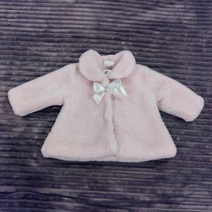 Koala Baby Girls Pink Faux Fur Coat 3-6 months Infant Winter Jacket